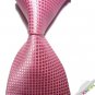 New Pink Checked JACQUARD WOVEN Men's Tie Necktie