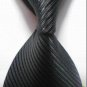 New Striped Black JACQUARD WOVEN Men's Tie Necktie