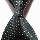 New Black Crossed JACQUARD WOVEN Men's Tie Necktie