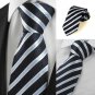 New Striped White Blue Classic Mens Tie Necktie Wedding Party Holiday Gift #1028