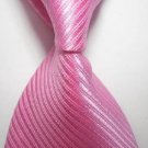 New Striped Pink JACQUARD WOVEN Men's Tie Necktie