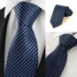New Striped Navy Blue Formal Men's Tie Necktie Wedding Party Holiday Gift #1051