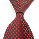New Black Red Circled Classic Woven Man Tie Necktie Holiday Gift #3008