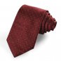 Red Checked Scarlet Burgundy Pattern Classic Men' Tie Necktie Wedding Gift KT0025