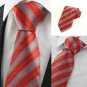 New Striped Red JACQUARD Men's Tie Necktie Wedding Party Holiday Prom Gift#0011