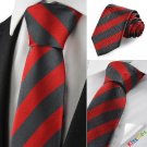 Striped Red Grey Mens Tie Suit Necktie Formal Wedding Party Holiday Gift KT1025