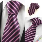 Luxury Striped Purple JACQUARD Mens Tie Necktie Wedding Party Holiday Gift #0004