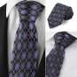 Diamond Pattern Purple Black Mens Tie Formal Necktie Wedding Holiday Gift KT1059