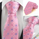 New Pink Blue Bohemian Floral Checked Men' Tie Necktie Lovely Wedding Gift KT0102