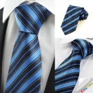 New Striped Dark Blue JACQUARD Mens Tie Formal Necktie Wedding Holiday Gift#0016