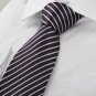 New Striped White Purple Black Mens Tie Necktie Wedding Party Holiday Gift #1038