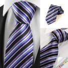 New Striped Purple Blue Black Men's Tie Necktie Wedding Party Holiday Gift #1030
