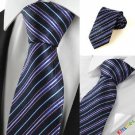 New Striped Purple Black Formal Men's Tie Necktie Wedding Holiday Gift #1057