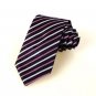 New Striped Purple White JACQUARD Men's Tie Necktie Wedding Holiday Gift #0020