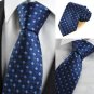 New Dark Navy Blue Cross Checked Men's Tie Necktie Formal Business Gift KT0040