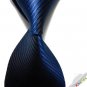 New Striped Royal Dark Blue JACQUARD WOVEN Men's Tie Necktie