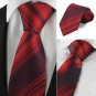 New Striped Burgundy Red Mens Tie Suit Necktie Party Wedding Holiday Gift KT1003