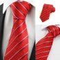 New Striped Red JACQUARD Mens Tie Necktie Wedding Party Holiday Groom Gift #0006