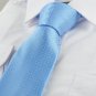 New Checked Blue White Dotted Men's Tie Necktie Wedding Holiday Party Gift KT0114