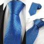 New Squared Bright Blue Royal Men's Tie Necktie Wedding Party Holiday Gift #1068