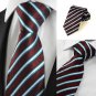 New Blue Striped Plum JACQUARD Mens Tie Necktie Wedding Party Holiday Gift #1024