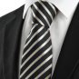 Striped Golden Black Classic Men's Tie Necktie Wedding Party Holiday Gift #1069