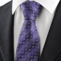 Purple Bronze Coin Checked Antique JACQUARD Men's Tie Necktie Holiday Gift KT0080