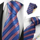 New Striped Rose Pink Blue Men's Tie Necktie Wedding Party Holiday Gift #1005