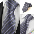 New Striped Lilac Black Formal Mens Tie Necktie Wedding Party Holiday Gift #1064
