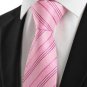 New Striped Pink JACQUARD Men's Tie Necktie Wedding Party Holiday Gift #1033