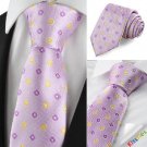 Check Pattern Purple Golden Mens Tie Formal Necktie Wedding Holiday Gift KT1041