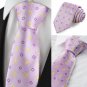 Check Pattern Purple Golden Mens Tie Formal Necktie Wedding Holiday Gift KT1041