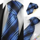 New Squared Blue Black Men's Tie Formal Necktie Wedding Party Holiday Gift #1070
