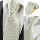 New Beige Ivory Blue Flora Checked Classic Men's Tie Necktie Wedding Gift KT0068