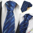 New Navy Dark Blue Ripple Wave Mens Tie Necktie Wedding Party Holiday Gift KT0083