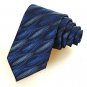 New Navy Dark Blue Ripple Wave Mens Tie Necktie Wedding Party Holiday Gift KT0083