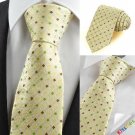 Tulip Yellow Green Bohemian Floral Checked Men's Tie Necktie Holiday Gift KT0094