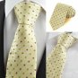 Tulip Yellow Green Bohemian Floral Checked Men's Tie Necktie Holiday Gift KT0094