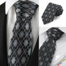 Diamond Pattern Grey Black Mens Tie Formal Necktie Wedding Holiday Gift KT1058