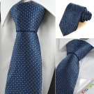 New Checked Navy Blue JACQUARD Formal Men's Tie Necktie Wedding Party Gift KT0115
