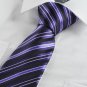 Striped Purpe White Black JACQUARD Mens Tie Necktie Wedding Holiday Gift KT0011