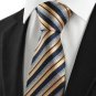 New Striped Golden Black JACQUARD Business Men's Tie Necktie Holiday Gift #1001