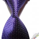 6cm Men's Skinny Tie Purple Crossed JACQUARD WOVEN Necktie