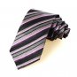 New Striped Purple Grey Classic Men's Tie Necktie Wedding Holiday Gift #1010
