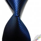 6cm Men's Skinny Tie Striped Royal Dark Blue JACQUARD WOVEN Necktie