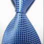 6cm Men's Skinny Tie Blue Checked JACQUARD WOVEN Necktie