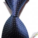 6cm Men's Skinny Tie Navy Crossed JACQUARD WOVEN Necktie