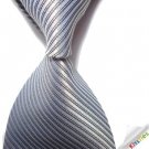 6cm Men's Skinny Tie Striped Gray JACQUARD WOVEN Necktie