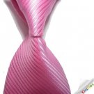 6cm Men's Skinny Tie Striped Pink JACQUARD WOVEN Necktie