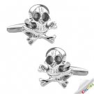 Mens Novel New Sliver Plated Skeleton Enamel Black Carnival Wedding Shirt Cufflinks Cuff Link CK014